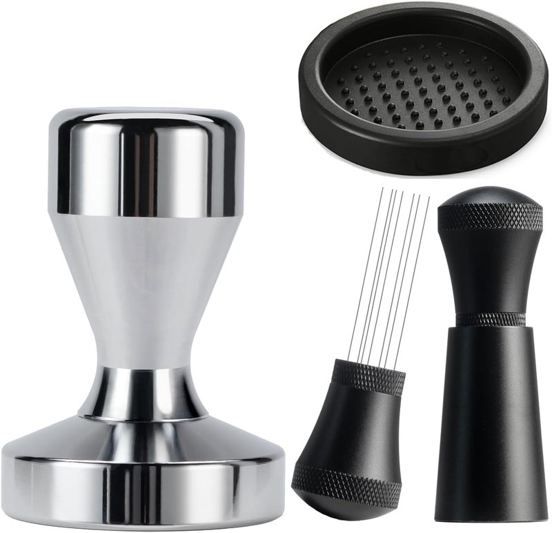 symtype Store Espresso Accessories Kit WDT Tool: 51mm Espresso Tamper Set Espresso Tools Barista Tools Espresso Kit Including WDT Tool Espresso, 51mm Tamper with Tamper Mat | Espresso Bar Accessories Coffee Tools - Image 1